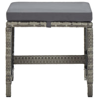 Thumbnail for Gartenhocker 4 Stk. mit Sitzkissen Poly Rattan Grau