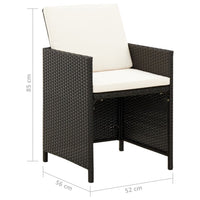 Thumbnail for 4-tlg. Gartenstuhl und Hocker Set Poly Rattan Schwarz