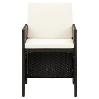 Thumbnail for 4-tlg. Gartenstuhl und Hocker Set Poly Rattan Schwarz