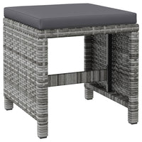 Thumbnail for 4-tlg. Gartenstuhl und Hocker Set Poly Rattan Grau