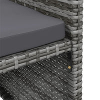 Thumbnail for 4-tlg. Gartenstuhl und Hocker Set Poly Rattan Grau