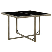 Thumbnail for Gartentisch Grau 109x107x74 cm Poly Rattan und Glas