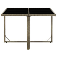 Thumbnail for Gartentisch Grau 109x107x74 cm Poly Rattan und Glas