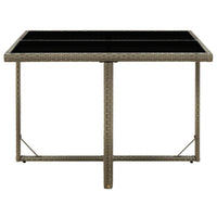 Thumbnail for Gartentisch Grau 109x107x74 cm Poly Rattan und Glas