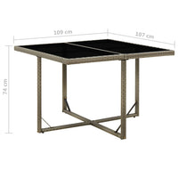 Thumbnail for Gartentisch Grau 109x107x74 cm Poly Rattan und Glas