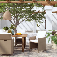 Thumbnail for Gartenstühle mit Kissen 4 Stk. Poly Rattan Beige