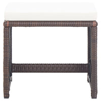 Thumbnail for Gartenhocker 4 Stk. mit Kissen Poly Rattan Braun