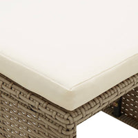 Thumbnail for Gartenhocker 4 Stk. mit Sitzkissen Poly Rattan Beige