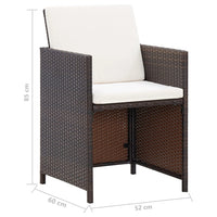 Thumbnail for 4-tlg. Gartenstuhl und Hocker Set Poly Rattan Braun