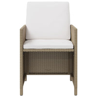 Thumbnail for Gartenstühle mit Hocker 2 Stk. Poly Rattan Beige