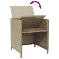 Thumbnail for Gartenstühle mit Hocker 2 Stk. Poly Rattan Beige