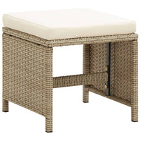 Thumbnail for Gartenstühle mit Hocker 2 Stk. Poly Rattan Beige
