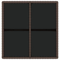 Thumbnail for Gartentisch Braun 109x107x74 cm Poly Rattan und Glas