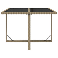 Thumbnail for Gartentisch Beige 109x107x74 cm Poly Rattan und Glas