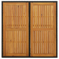 Thumbnail for Gartentisch Schwarz 109x107x74cm Poly Rattan Massivholz Akazie