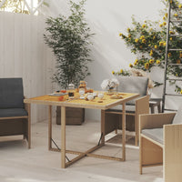 Thumbnail for Gartentisch Beige 109x107x74 cm Poly Rattan & Massivholz Akazie