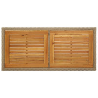 Thumbnail for Gartentisch Beige Massivholz Akazie und Poly Rattan
