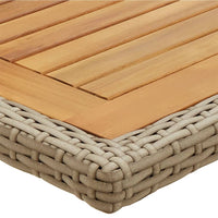 Thumbnail for Gartentisch Beige Massivholz Akazie und Poly Rattan
