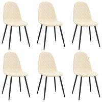 Thumbnail for Esszimmerstühle 6 Stk. Cremeweiß Samt