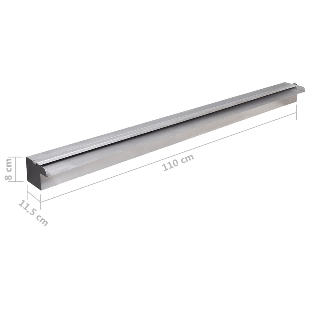 Pool-Wasserfall mit LEDs Edelstahl 110 cm