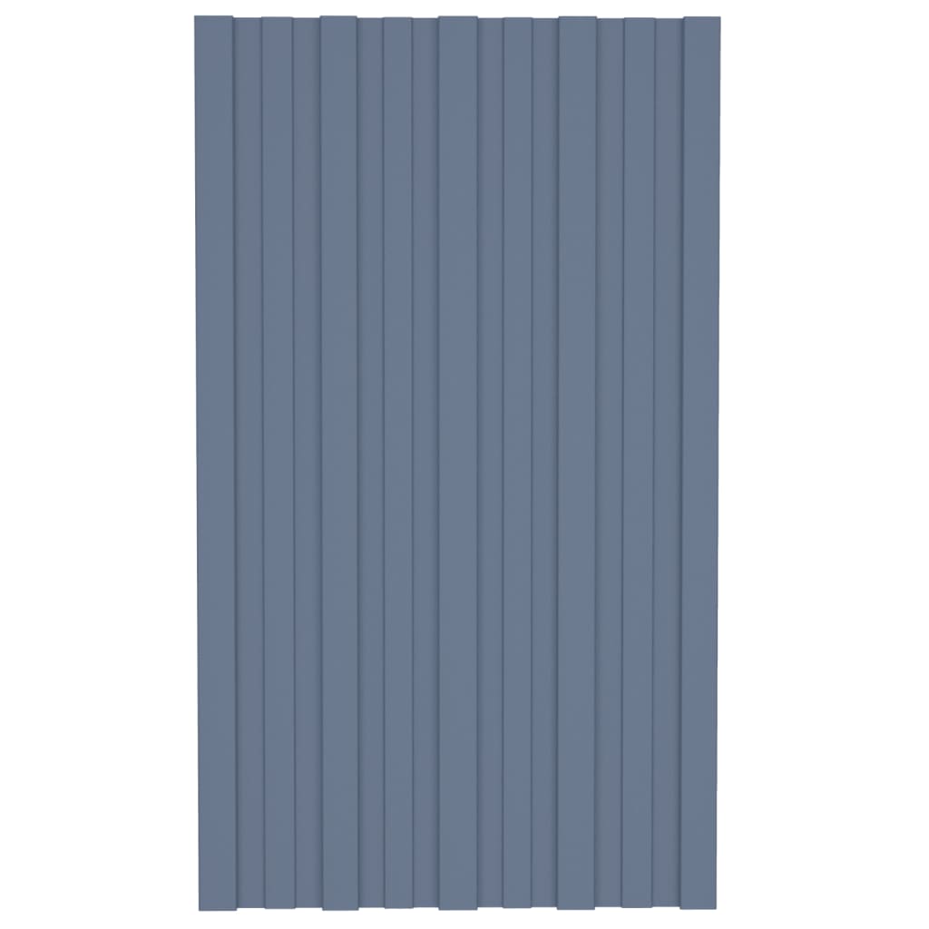 Dachpaneele 36 Stk. Verzinkter Stahl Grau 80x45 cm