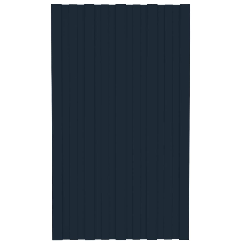 Dachpaneele 12 Stk. Verzinkter Stahl Anthrazit 80x45 cm