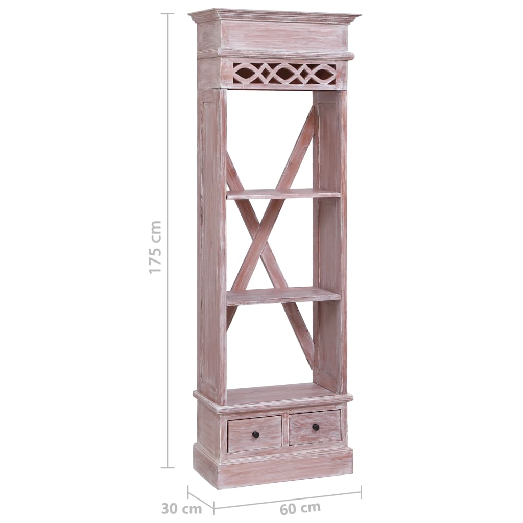 Highboard 60x30x175 cm Massivholz Mahagoni