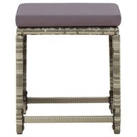 Thumbnail for Gartenhocker 4 Stk. mit Kissen Poly Rattan Grau