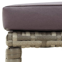 Thumbnail for Gartenhocker 4 Stk. mit Kissen Poly Rattan Grau