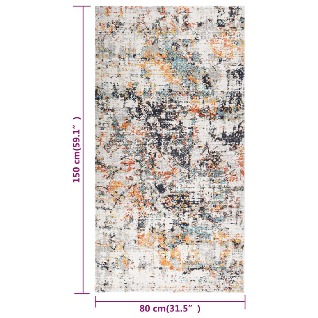 Outdoor-Teppich Flachgewebe 80x150 cm Mehrfarbig