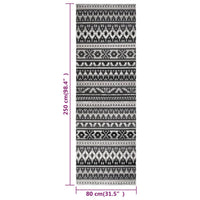 Thumbnail for Outdoor-Teppich Flachgewebe 80x250 cm Dunkelgrau