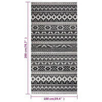 Thumbnail for Outdoor-Teppich Flachgewebe 100x200 cm Dunkelgrau