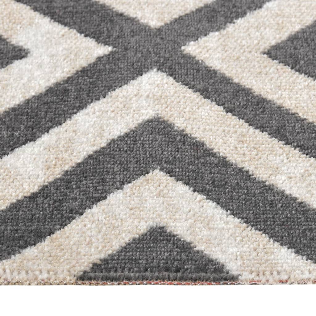 Outdoor-Teppich Flachgewebe 115x170cm Hellschwarz und Hellbeige