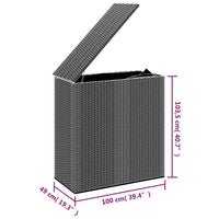 Thumbnail for Garten-Kissenbox PE Rattan 100x49x103,5 cm Braun
