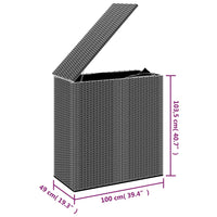 Thumbnail for Garten-Kissenbox PE Rattan 100x49x103,5 cm Grau