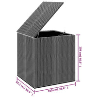 Thumbnail for Garten-Kissenbox PE Rattan 100x97,5x104 cm Braun