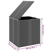 Thumbnail for Garten-Kissenbox PE Rattan 100x97,5x104 cm Grau