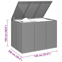 Thumbnail for Garten-Kissenbox PE Rattan 145x100x103 cm Grau