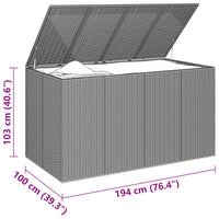 Thumbnail for Garten-Kissenbox PE Rattan 194x100x103 cm Braun