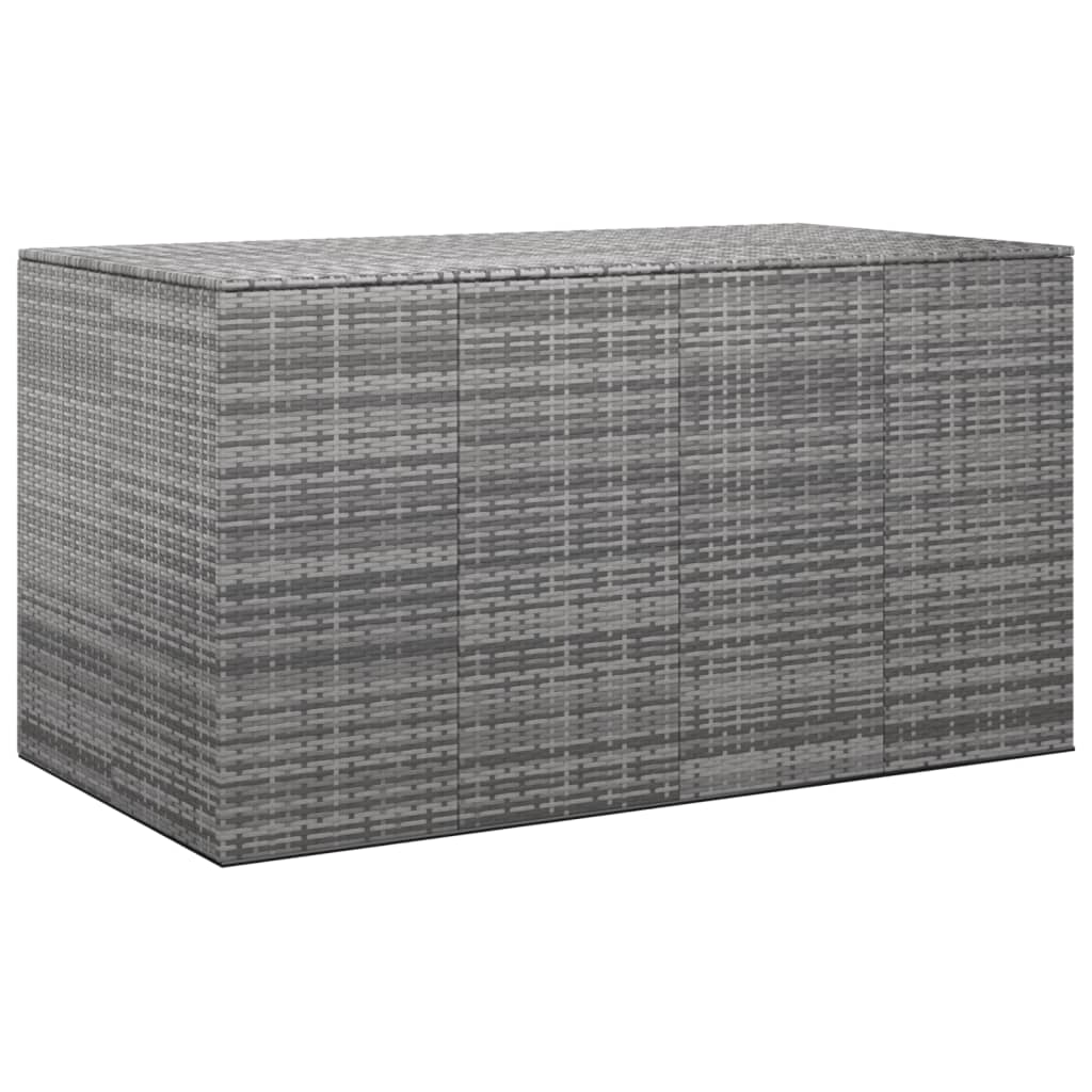 Garten-Kissenbox PE Rattan 194x100x103 cm Grau