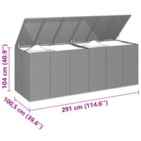Thumbnail for Garten-Kissenbox PE Rattan 291x100,5x104 cm Schwarz