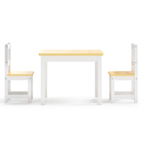 Thumbnail for 3-tlg. Kindertisch und Stuhl-Set Weiß und Beige MDF