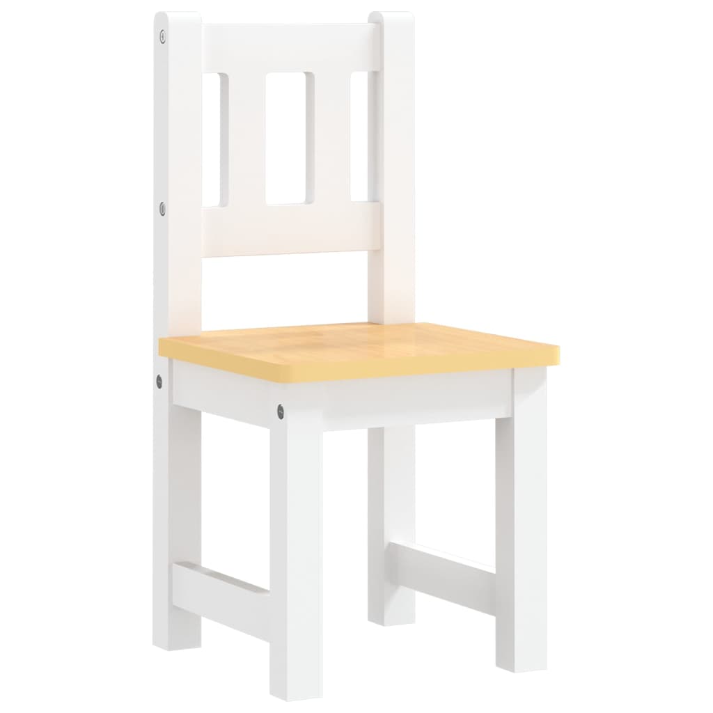 3-tlg. Kindertisch und Stuhl-Set Weiß und Beige MDF