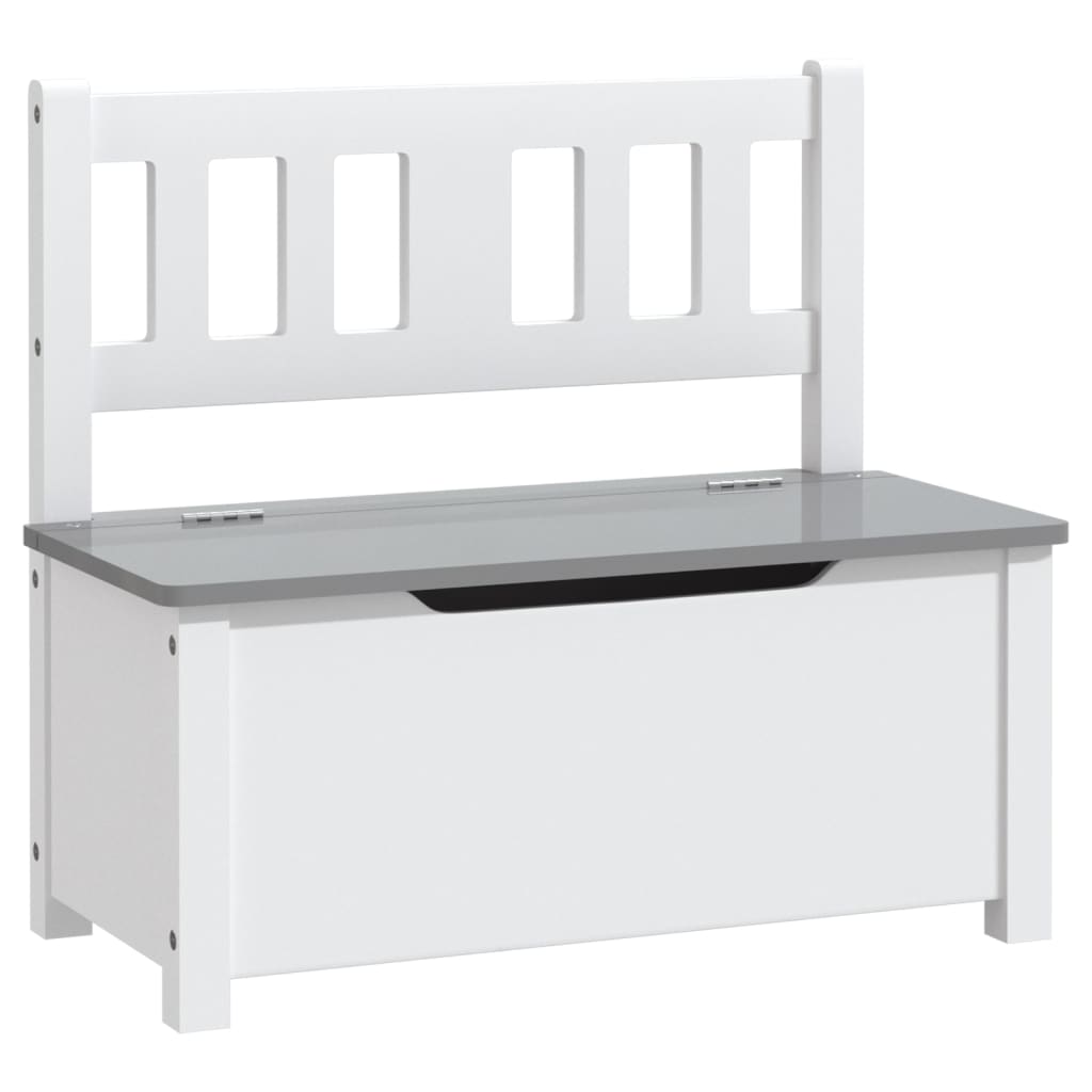 4-tlg. Kindertisch und Stuhl-Set Weiß und Grau MDF