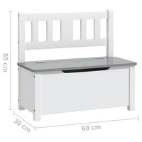 Thumbnail for 4-tlg. Kindertisch und Stuhl-Set Weiß und Grau MDF