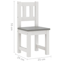Thumbnail for 4-tlg. Kindertisch und Stuhl-Set Weiß und Grau MDF