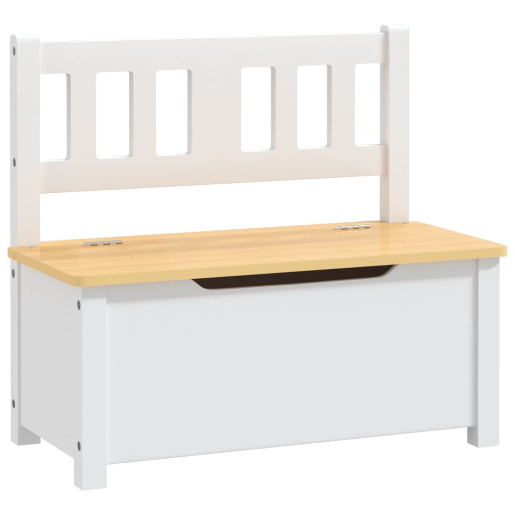 4-tlg. Kindertisch und Stuhl-Set Weiß und Beige MDF
