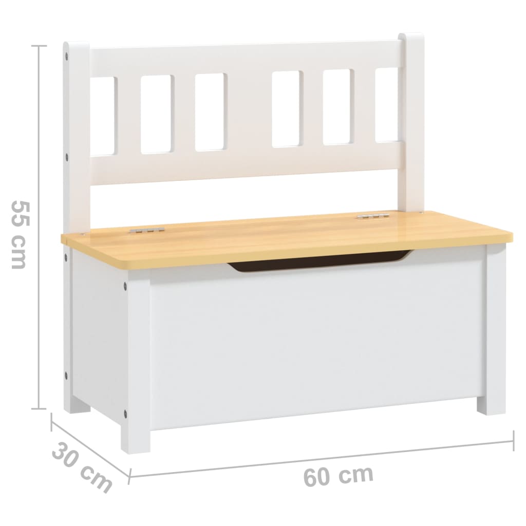4-tlg. Kindertisch und Stuhl-Set Weiß und Beige MDF