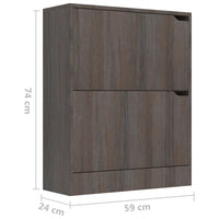 Thumbnail for Schuhschrank 2 Türen Grau Sonoma-Eiche 59x24x74 cm Spanplatte