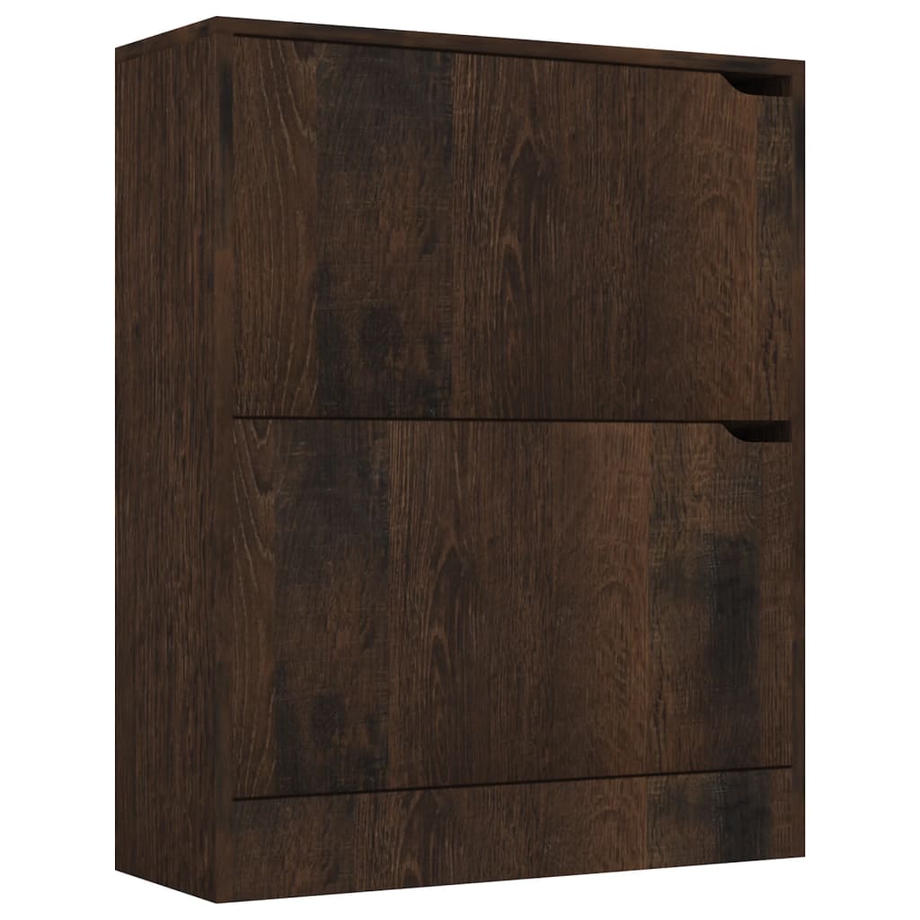Schuhschrank mit 2 Türen Räuchereiche 59x24x74 cm Spanplatte
